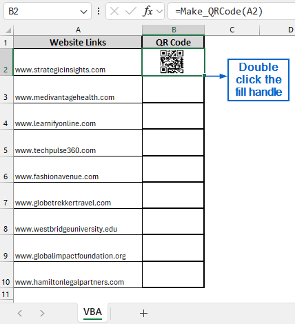 Use VBA Editor to Generate QR Codes Automatically