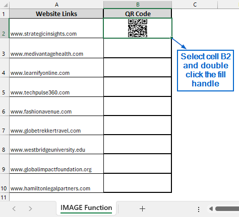 Generate QR Code Using IMAGE Function with External Link