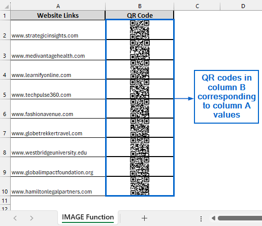 Generate QR Code Using IMAGE Function with External Link