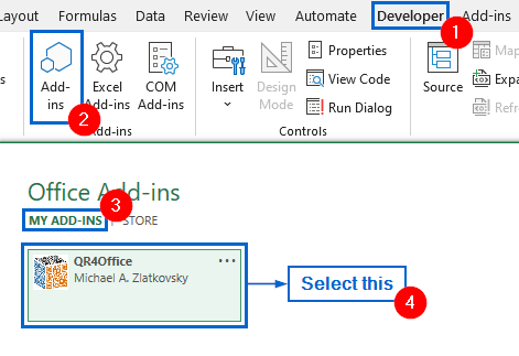 Use Office Add-ins to Generate QR Code