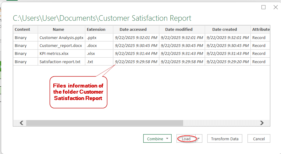 Use Excel’s Get Data Feature to Extract File Metadata