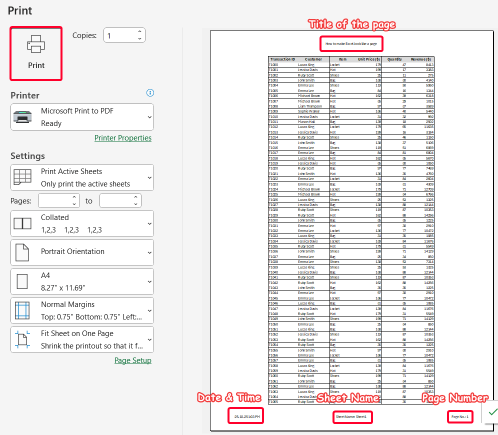 Steps to Make an Excel Spreadsheet Look Like a Page