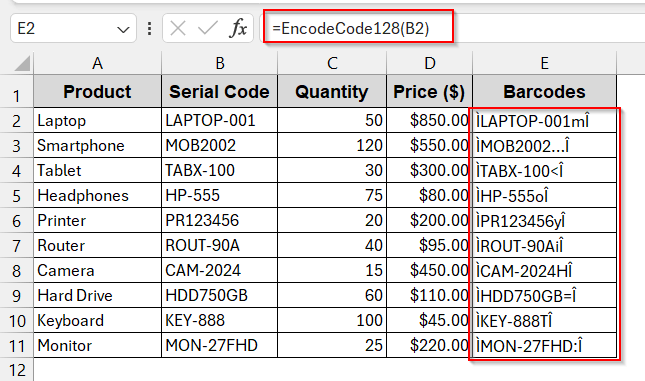 Use VBA to Encode Code 128 Barcode Font