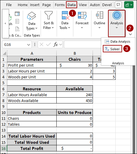 Steps to Use Solver for Linear Programming in Excel