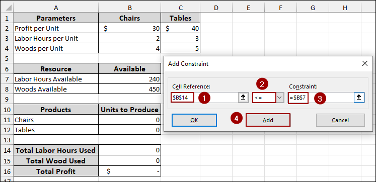 Steps to Use Solver for Linear Programming in Excel