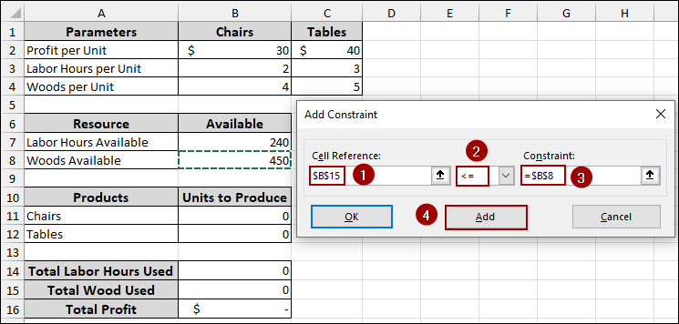 Steps to Use Solver for Linear Programming in Excel