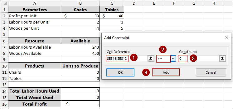 Steps to Use Solver for Linear Programming in Excel