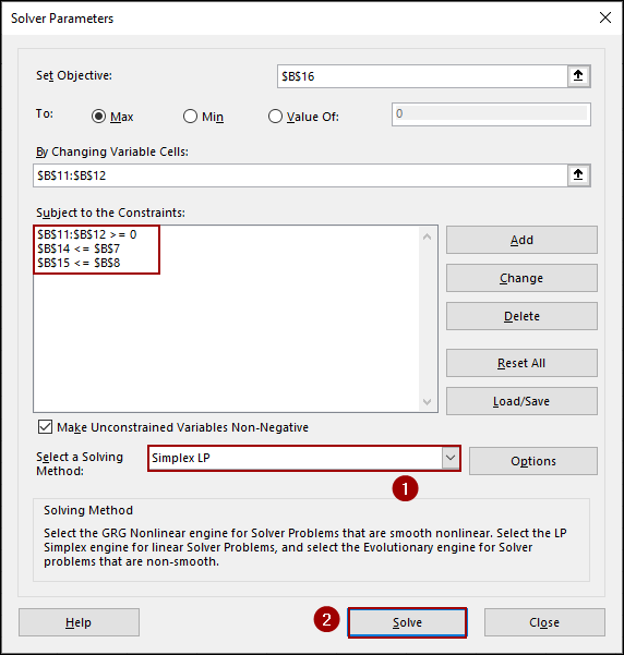 Steps to Use Solver for Linear Programming in Excel