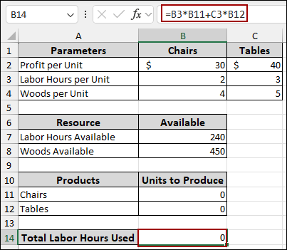 Steps to Use Solver for Linear Programming in Excel