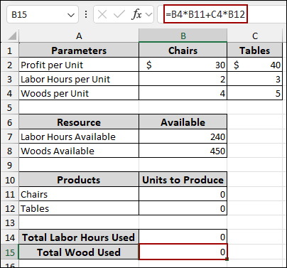 Steps to Use Solver for Linear Programming in Excel
