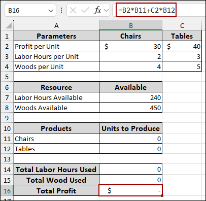Steps to Use Solver for Linear Programming in Excel