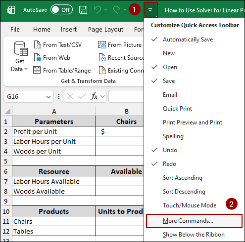 Steps to Use Solver for Linear Programming in Excel