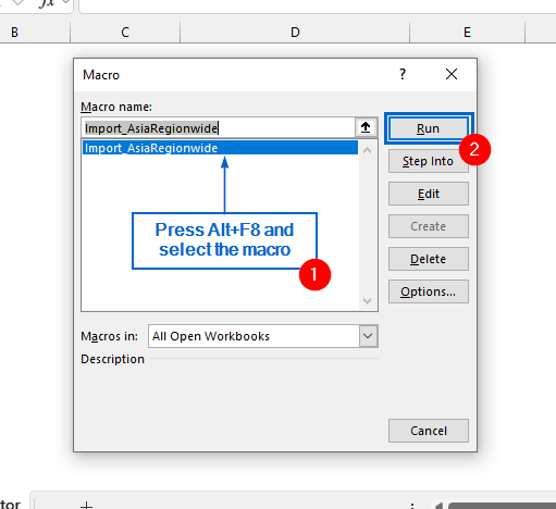 Use VBA Editor to Automatically Import Table
