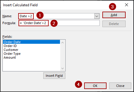 Steps to Get a Count Using Calculated Field in Excel Pivot Table