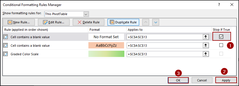 Adding New Rule to Remove Conditional Formatting from Blank Cells