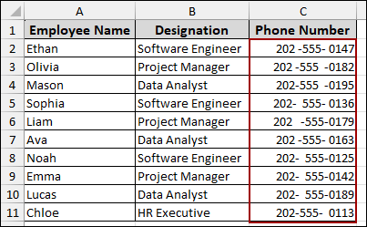 Removing Dashes with Extra Spaces
