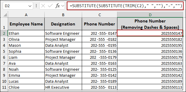 Removing Dashes with Extra Spaces