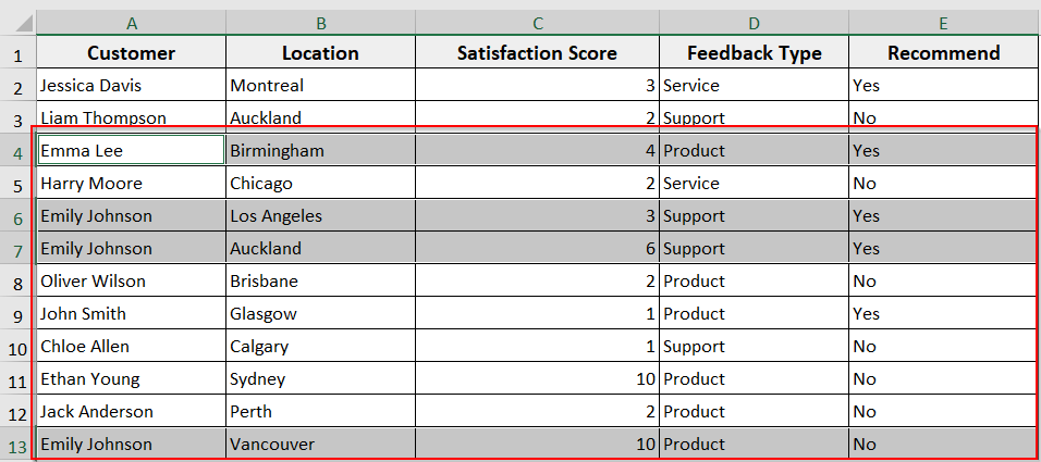 Select Range Based on Multiple Values