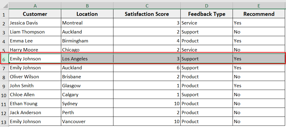 Select Entire Rows or Columns Based on a Cell Value
