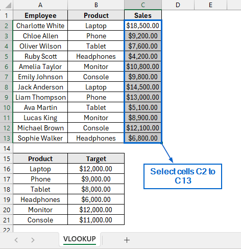 Step-by-Step Guide for Highlighting Matching Values Using Conditional Formatting With VLOOKUP