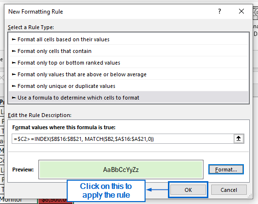 Alternative Methods to Apply Conditional Formatting Based on Lookup Value