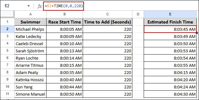 Adding or Subtracting Time Using TIME Function