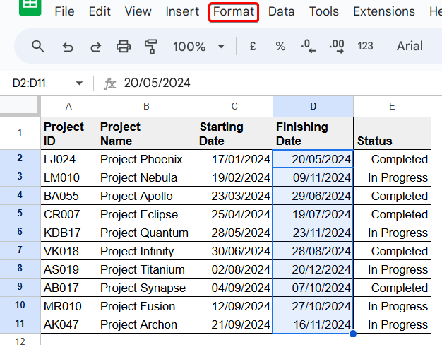 Google Sheets Conditional Formatting on Dates