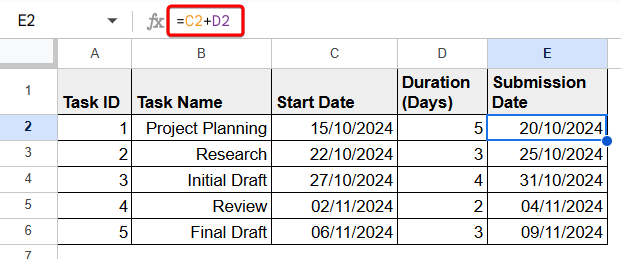 How to Add Dates in Google Sheets Automatically