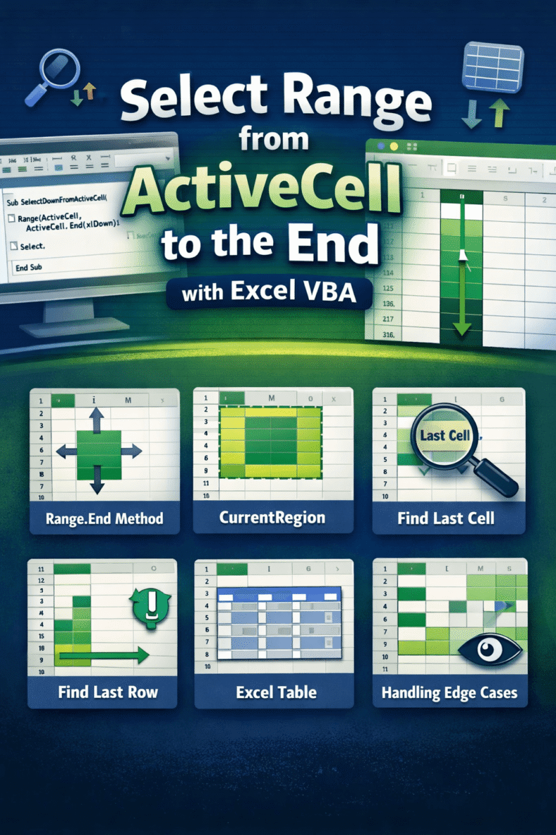 featured image - excel vba select range from activecell to end