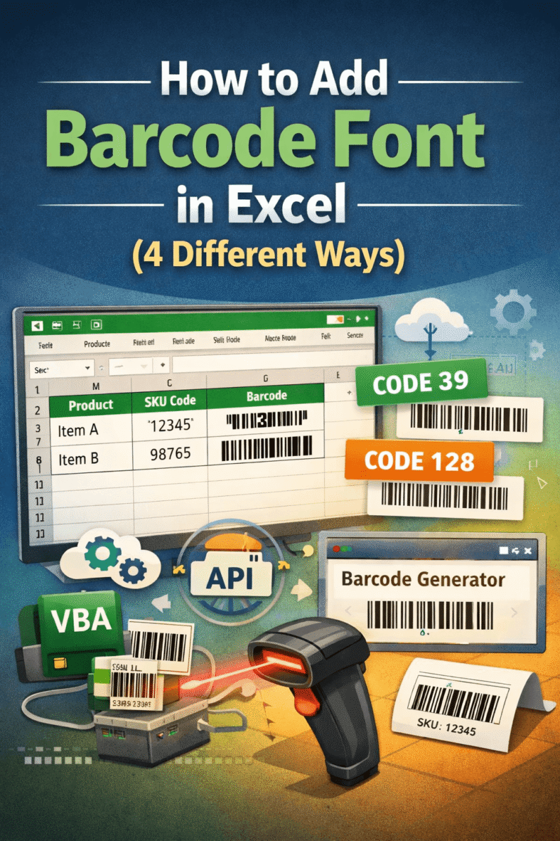 featured image - how to add barcode font in excel