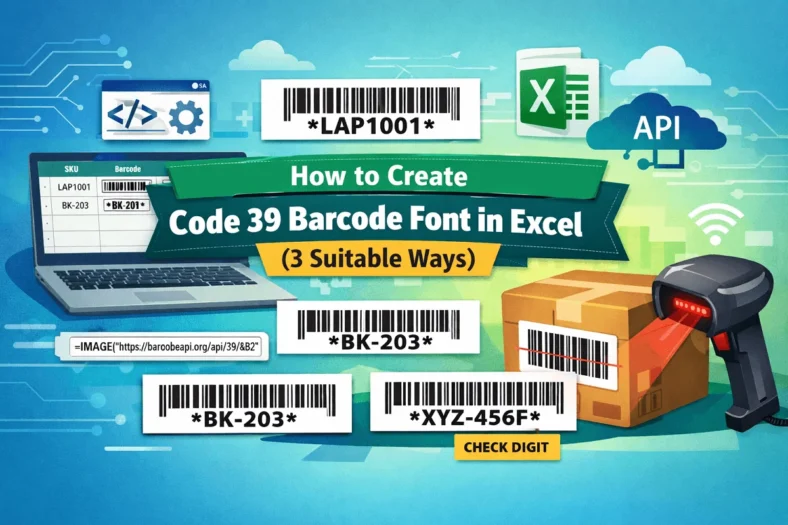 featured image - how to create code 39 barcode font in excel