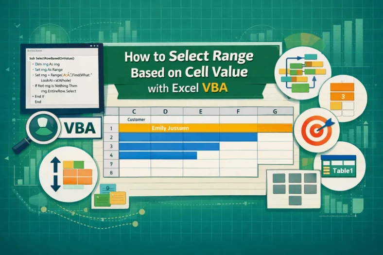 featured image - select range based on cell value vba