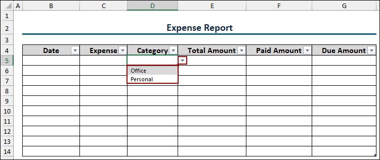 Steps to Create an Expense Report in Excel