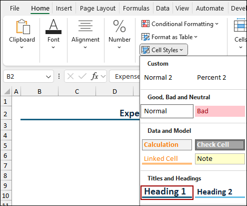 Steps to Create an Expense Report in Excel