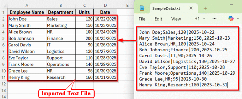 How to Import Text File with Multiple Delimiters into Excel - Excel Insider