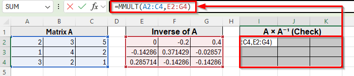 Using VBA to Calculate Inverse Matrix in Excel