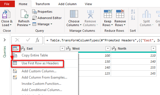 Using Power Query to Transpose a Matrix in Excel