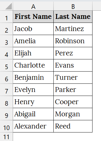 Using the TEXTJOIN Function to Merge Two Columns with a Space