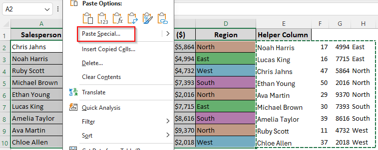 Grouping Similar Texts by Manually Assigning Numbers to Cell Colors