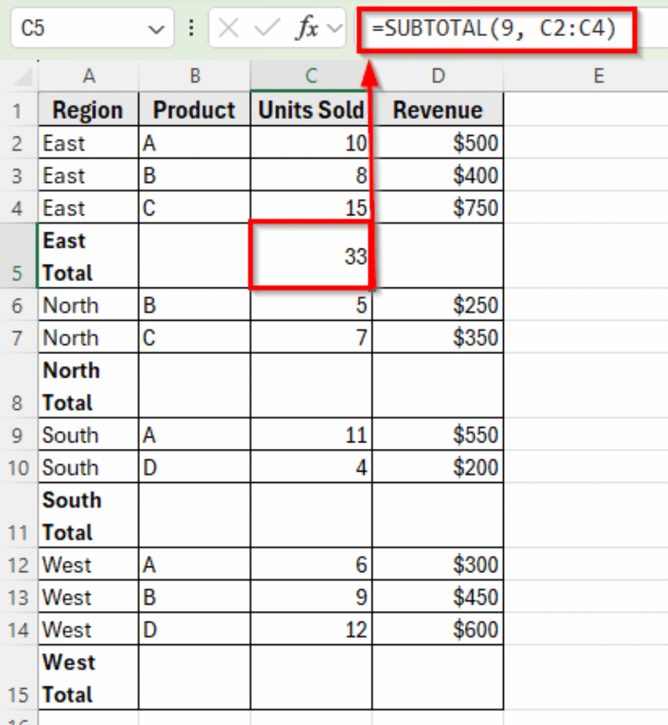 How to Group Rows and Add Subtotals in Excel (3 Examples) - Excel Insider