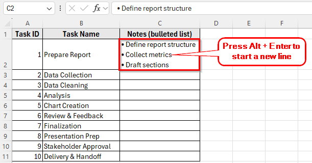 Using the Symbol Option to Insert Bullet Points