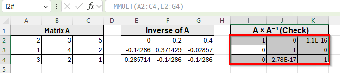 Using VBA to Calculate Inverse Matrix in Excel