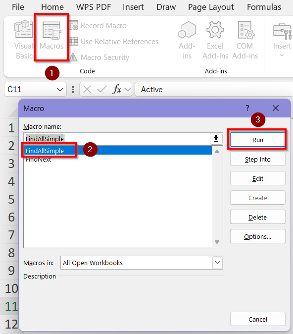 Find and Show Cell Values of All Occurrences Together Using FindNext Method