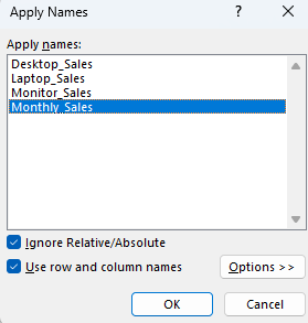 Use the Define Name Feature to Group by Name