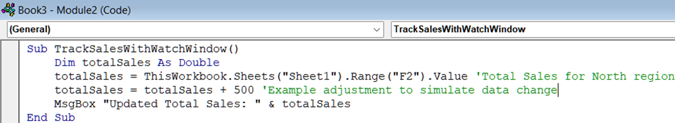Creating a Watch Window Using VBA