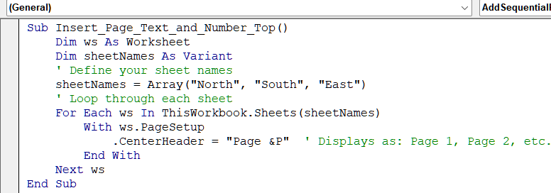 Automating Sequential Page Numbers Using VBA