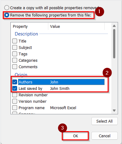 Use the File Properties Option to Remove “Last Modified By” Property