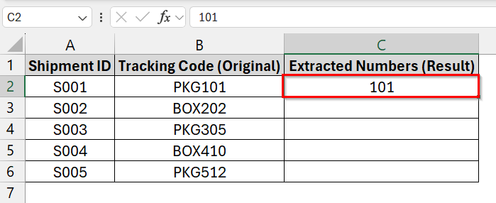 Remove Text from Excel Cell and Leave Numbers with Flash Fill