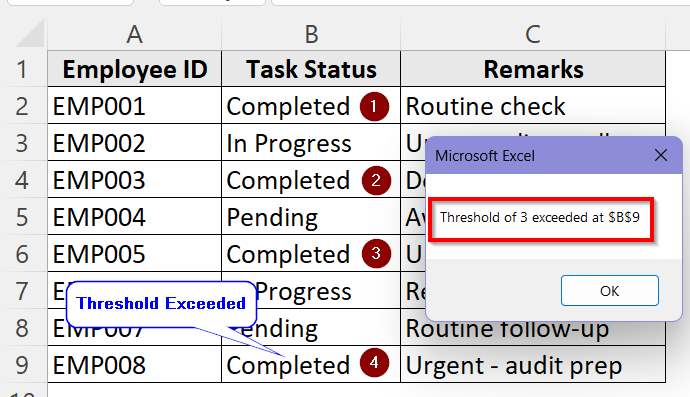 Examples of Exit For Command in Excel