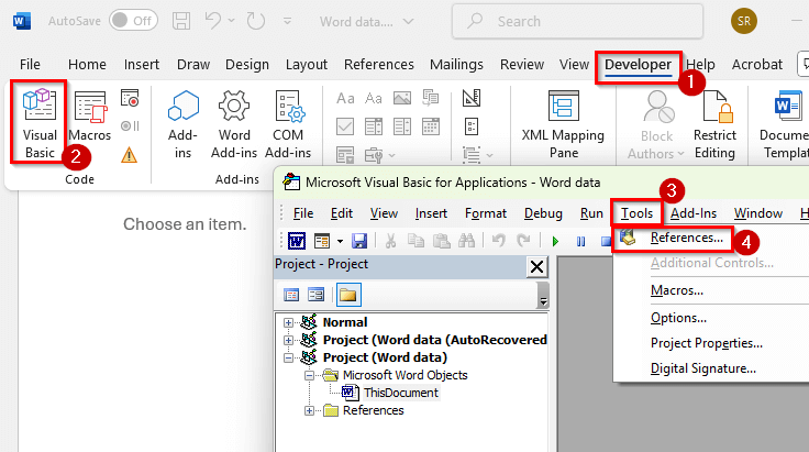 Importing an Excel List into a Word Drop-Down Using VBA